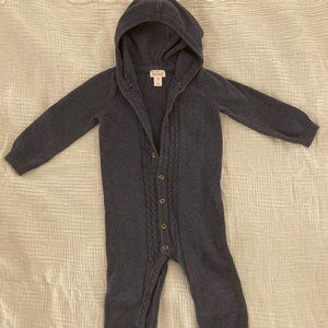 Cat & Jack jumpsuit/romper sweater with hood - blue/gray - 18M